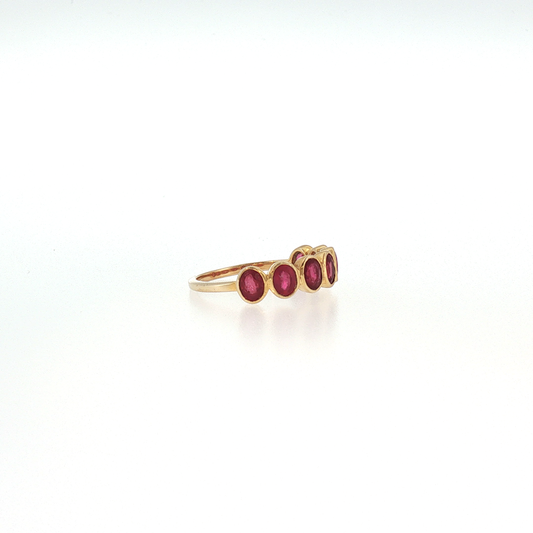 Yellow Gold Seven-Stone Ruby Ring