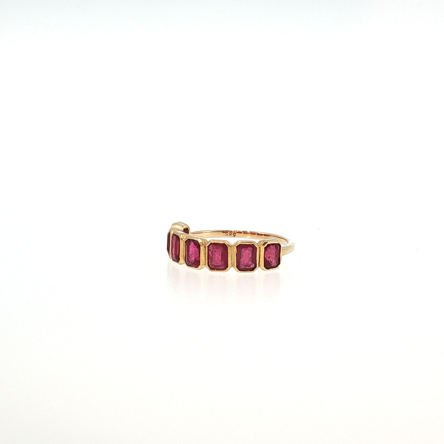 Yellow Gold Seven-Stone Ruby Ring