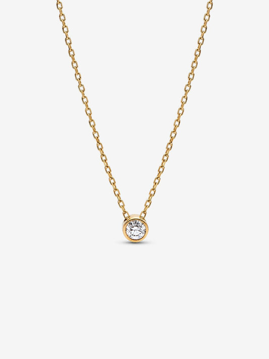 Pandora Era Bezel 14k Gold Lab-Grown Diamond Pendant Necklace